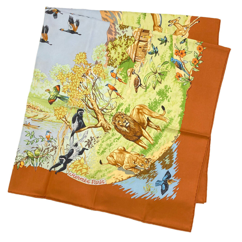 Hermes Carre 90 Africa Scarf Muffler Silk Women's HERMES